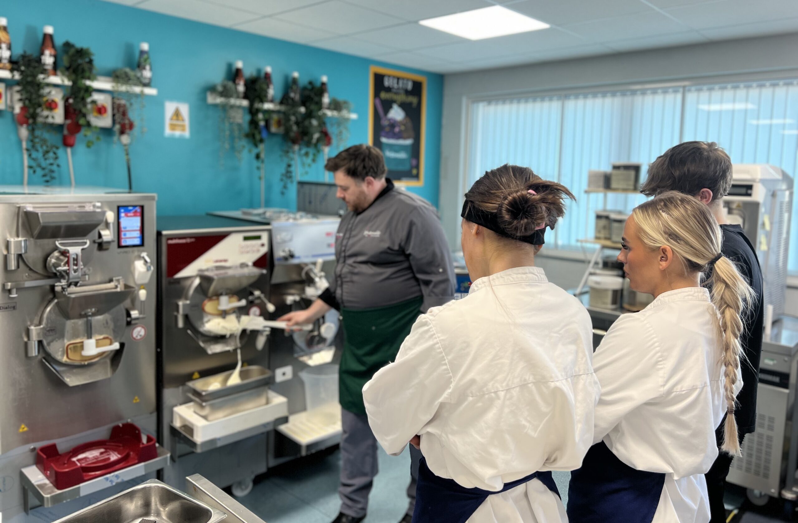 Jonny training Dolly's desserts in the Antonelli Gelato Academy